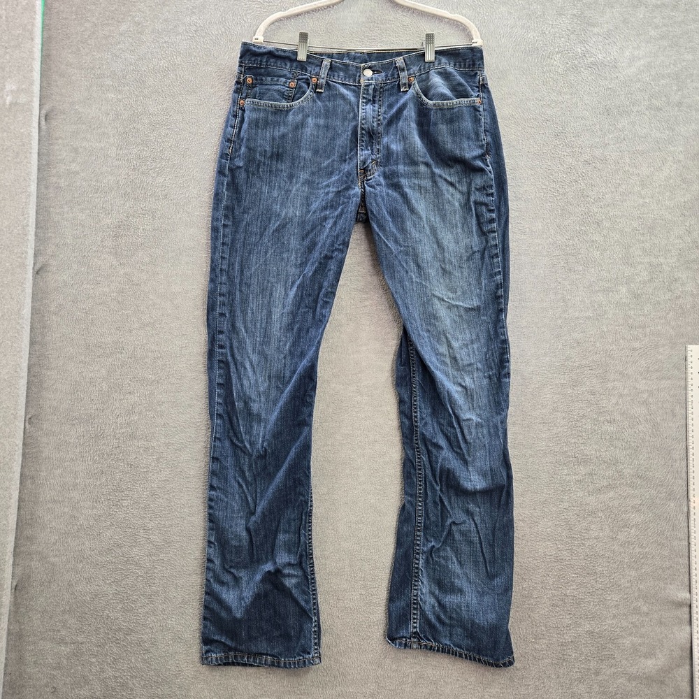 Levi's 514 Men Jeans 36x34 Blue Denim Straight Fit Mid Rise